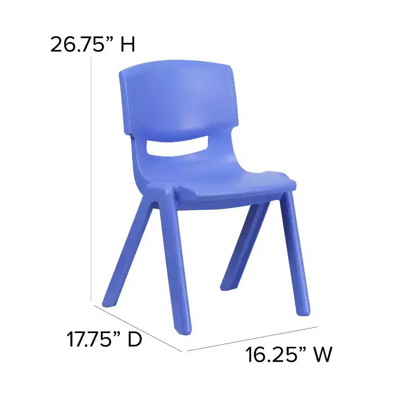 Lot de 2 chaises d'écolier empilables en plastique Flash Furniture, hauteur d'assise 39,5 cm