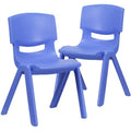Lot de 2 chaises d'écolier empilables en plastique Flash Furniture, hauteur d'assise 39,5 cm