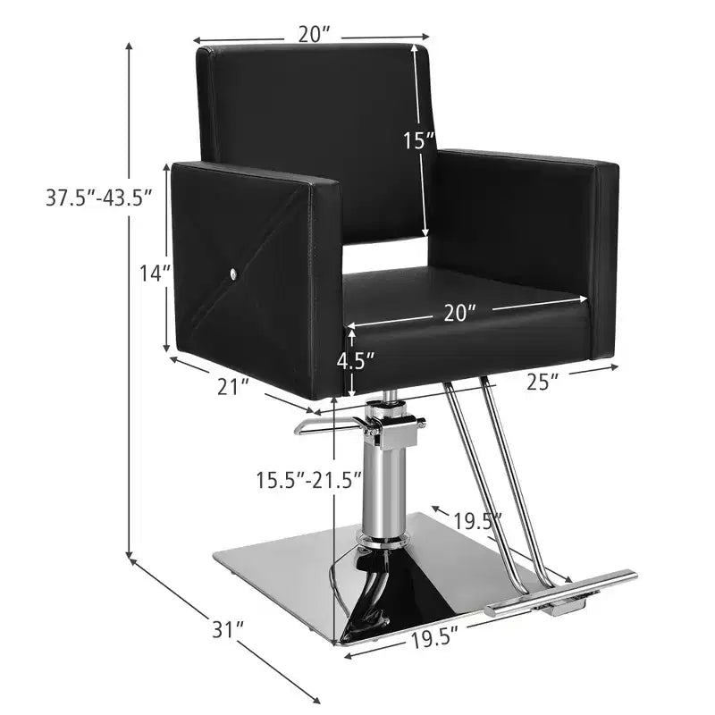 Chaise de salon Costway pour coiffeur Chaise de barbier hydraulique pivotante réglable