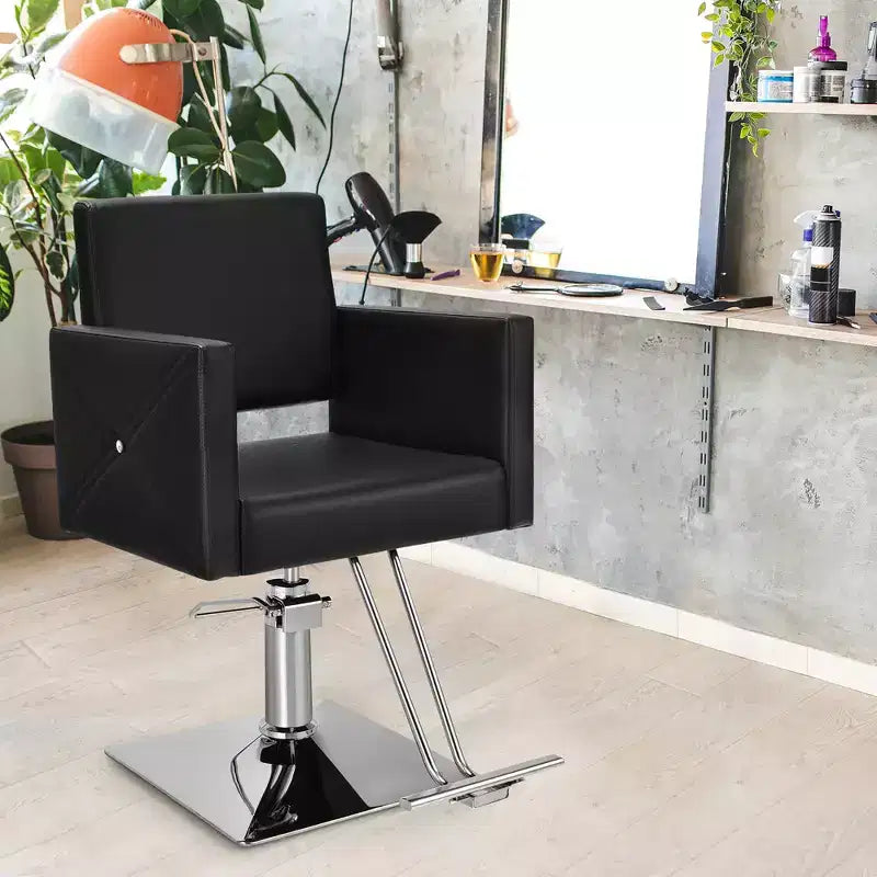 Chaise de salon Costway pour coiffeur Chaise de barbier hydraulique pivotante réglable