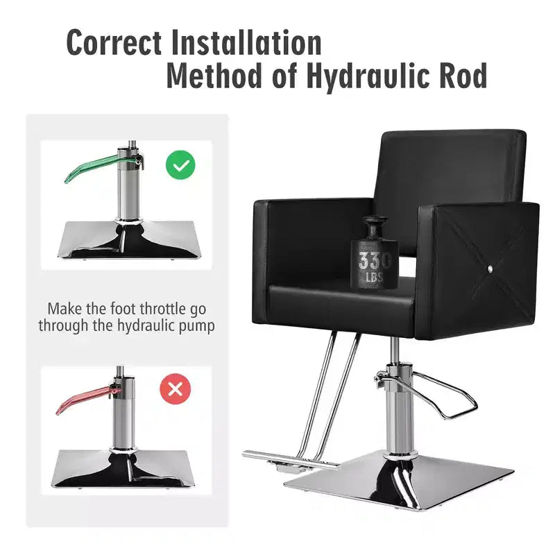 Chaise de salon Costway pour coiffeur Chaise de barbier hydraulique pivotante réglable