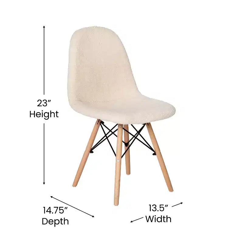 Emma et Oliver Dorset - Fauteuil d'appoint en similicuir d'agneau avec pieds en bois de hêtre pour salon, chambre à coucher, dortoir et plus encore