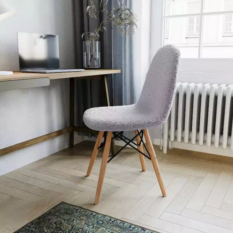 Emma et Oliver Dorset - Fauteuil d'appoint en similicuir d'agneau avec pieds en bois de hêtre pour salon, chambre à coucher, dortoir et plus encore