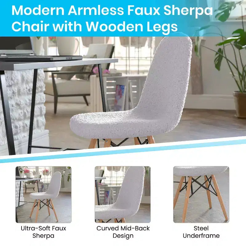 Emma et Oliver Dorset - Fauteuil d'appoint en similicuir d'agneau avec pieds en bois de hêtre pour salon, chambre à coucher, dortoir et plus encore