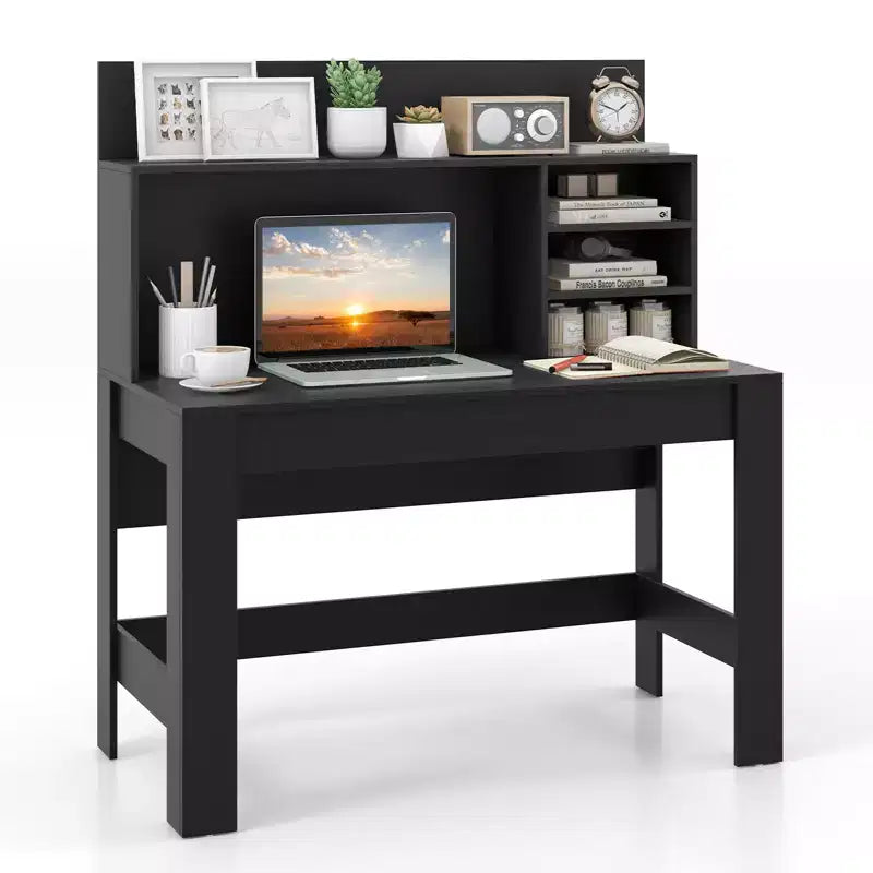 Costway Computer Desk Wooden Writing Desk Modern Home Office Workstation PC Laptop Table for Small Space