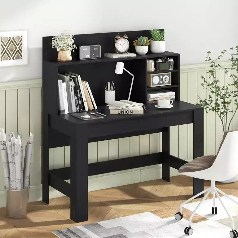 Bureau d'ordinateur Costway, bureau d'écriture en bois, poste de travail moderne pour bureau à domicile, table d'ordinateur portable pour petit espace