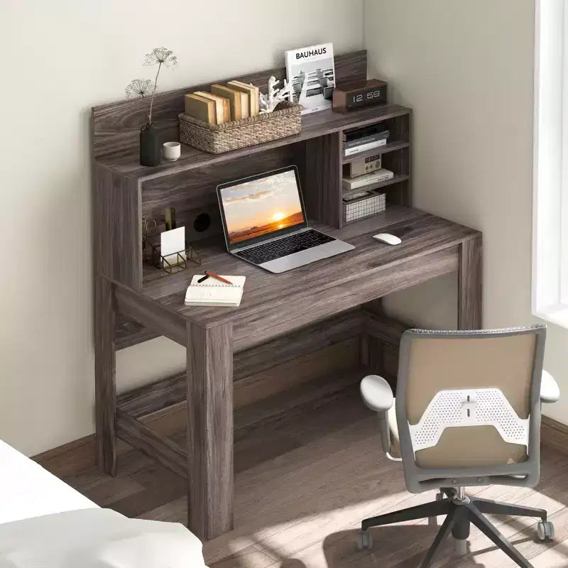 Bureau d'ordinateur Costway, bureau d'écriture en bois, poste de travail moderne pour bureau à domicile, table d'ordinateur portable pour petit espace