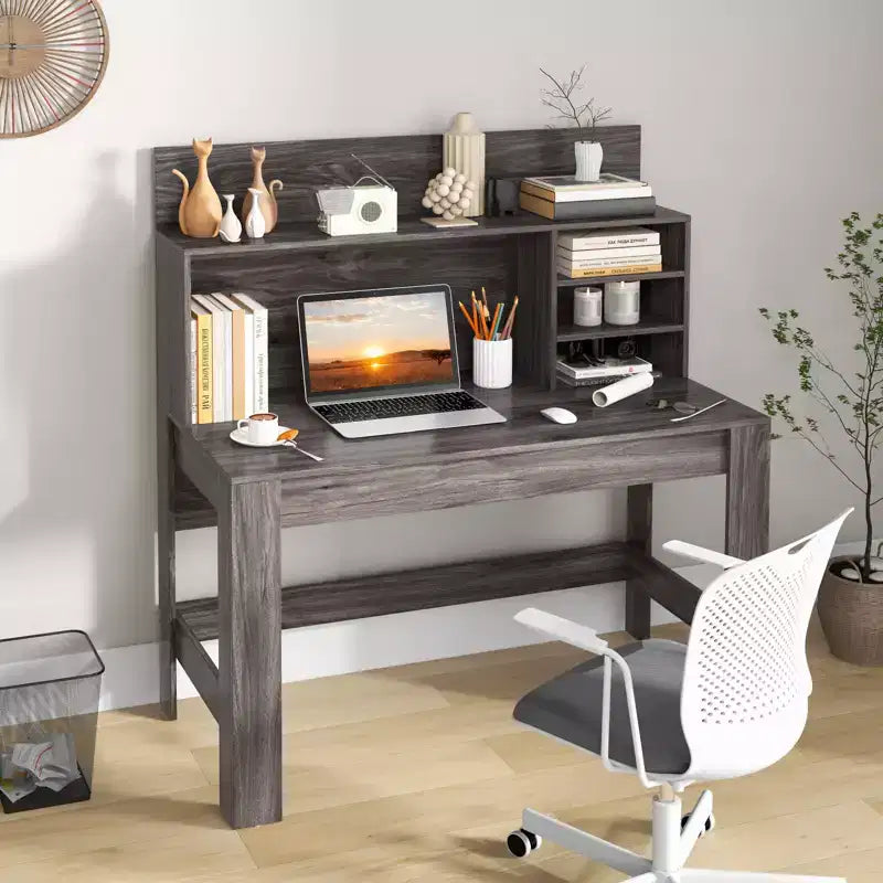 Bureau d'ordinateur Costway, bureau d'écriture en bois, poste de travail moderne pour bureau à domicile, table d'ordinateur portable pour petit espace