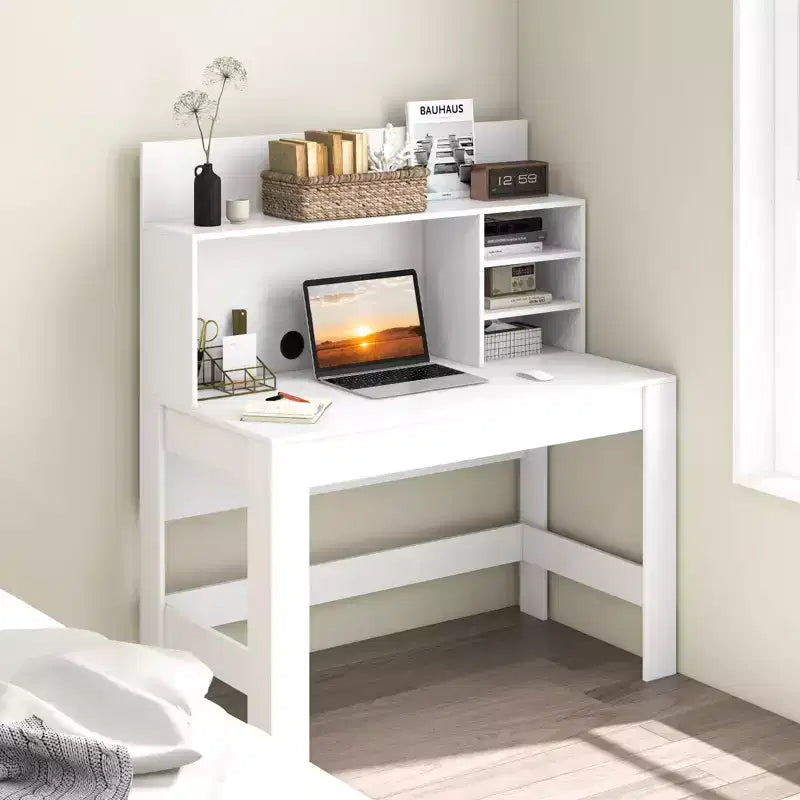 Bureau d'ordinateur Costway, bureau d'écriture en bois, poste de travail moderne pour bureau à domicile, table d'ordinateur portable pour petit espace