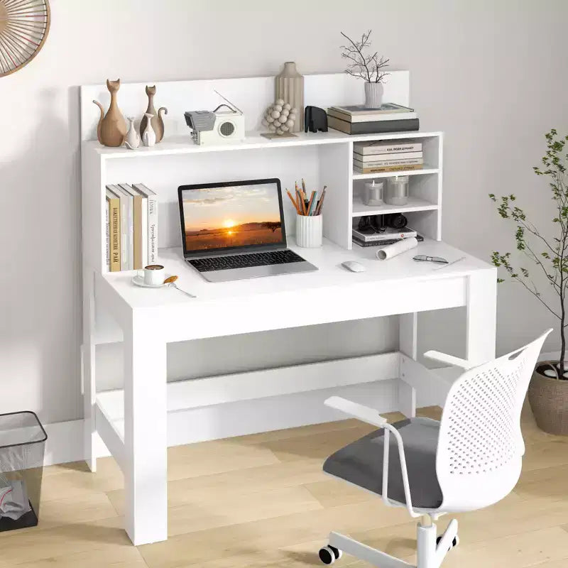 Bureau d'ordinateur Costway, bureau d'écriture en bois, poste de travail moderne pour bureau à domicile, table d'ordinateur portable pour petit espace