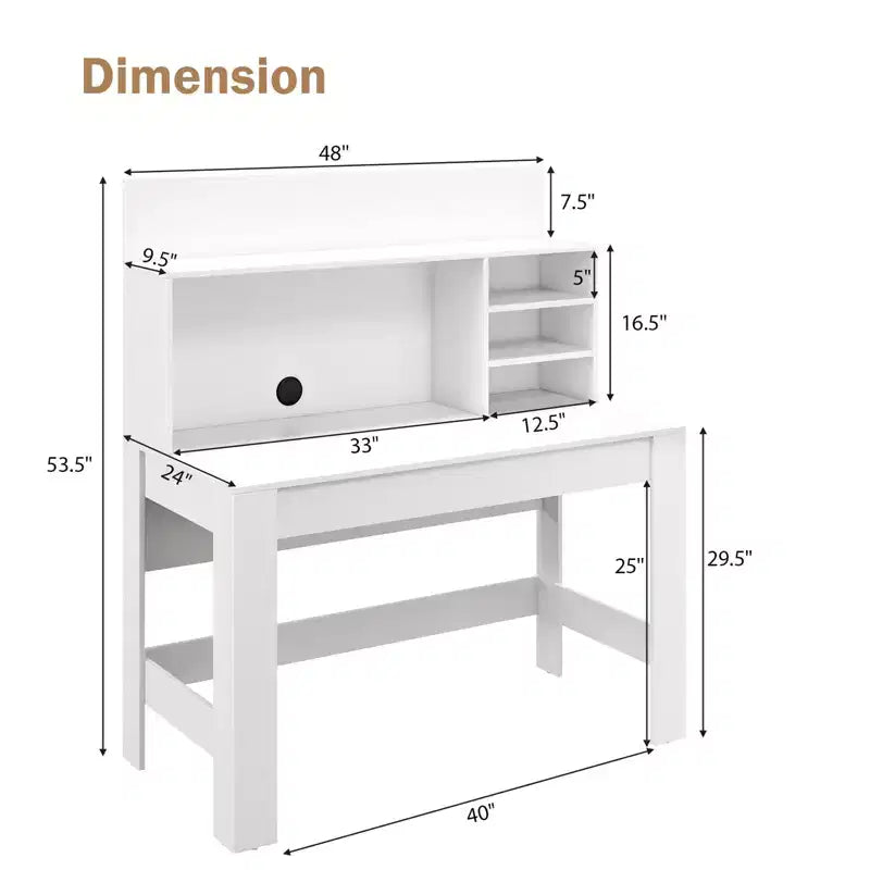 Bureau d'ordinateur Costway, bureau d'écriture en bois, poste de travail moderne pour bureau à domicile, table d'ordinateur portable pour petit espace