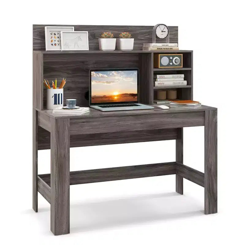 Bureau d'ordinateur Costway, bureau d'écriture en bois, poste de travail moderne pour bureau à domicile, table d'ordinateur portable pour petit espace