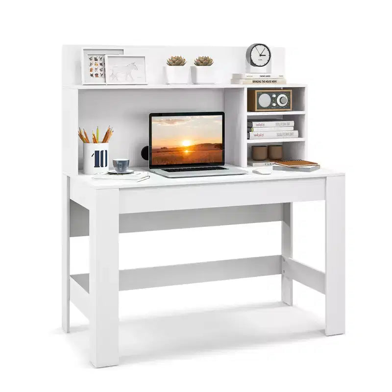 Bureau d'ordinateur Costway, bureau d'écriture en bois, poste de travail moderne pour bureau à domicile, table d'ordinateur portable pour petit espace