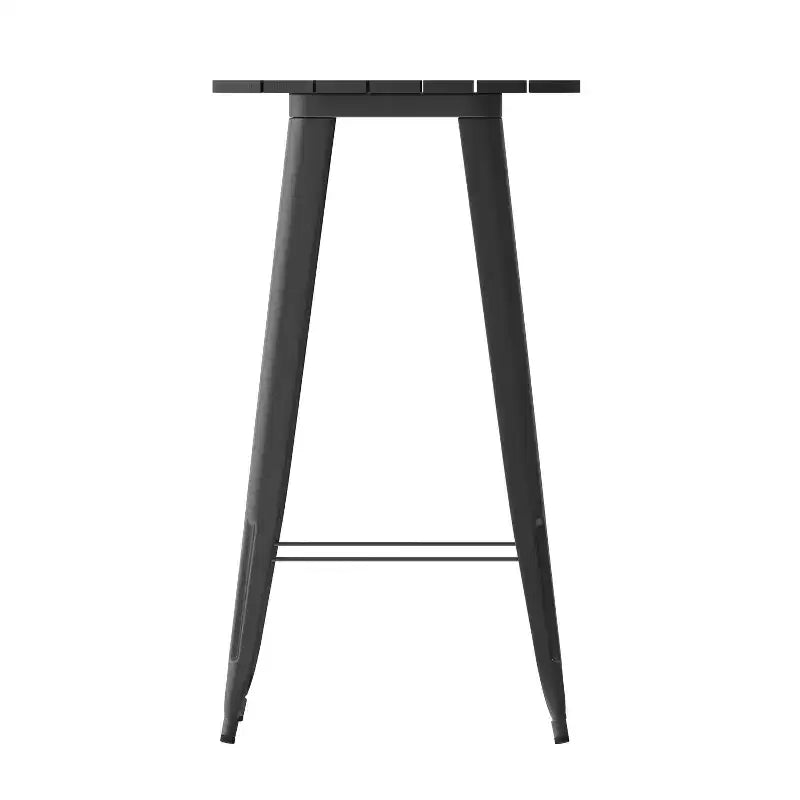 Flash Furniture Declan Table de bar commerciale intérieure/extérieure, plateau rond de 23,75 po en polyrésine toutes saisons avec base en acier