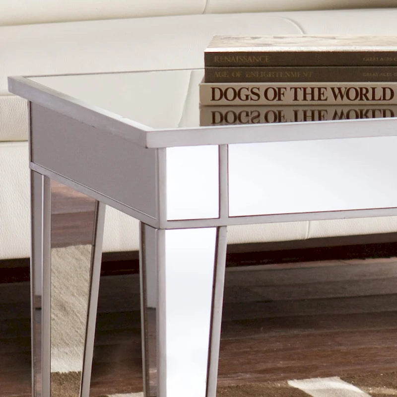 Table basse rectangulaire effet miroir
