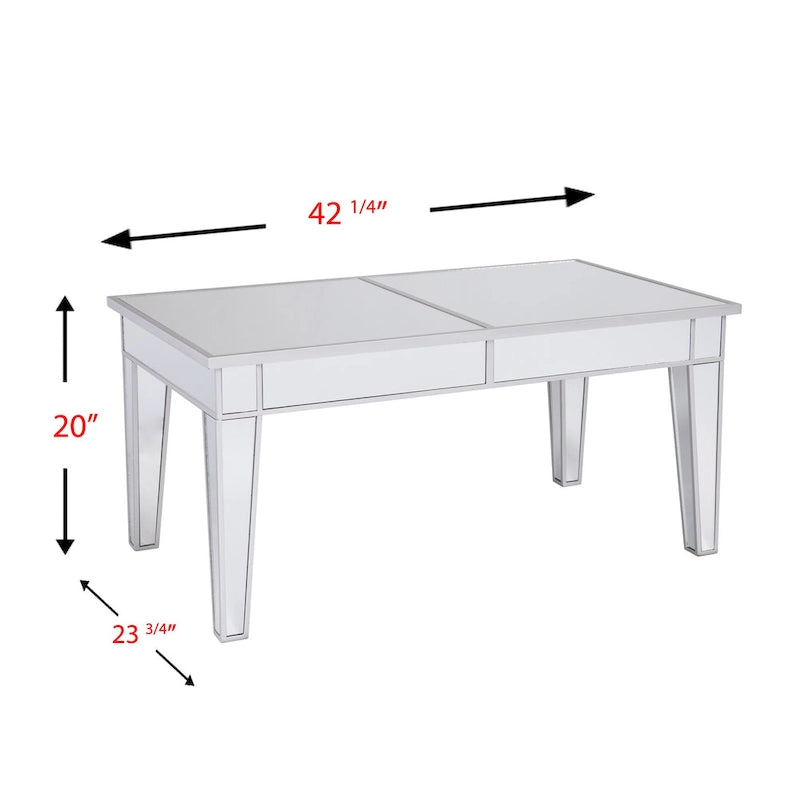 Table basse rectangulaire effet miroir