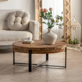 Table basse ronde avec piètement en métal