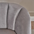 Fauteuil club moderne en velours avec pieds en bois de bouleau