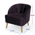 Fauteuil club moderne en velours avec pieds en bois de bouleau