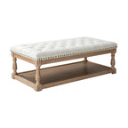 Ottoman de cocktail rectangulaire rembourré avec plateau de rangement
