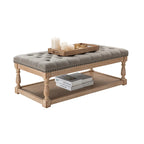 Ottoman de cocktail rectangulaire rembourré avec plateau de rangement