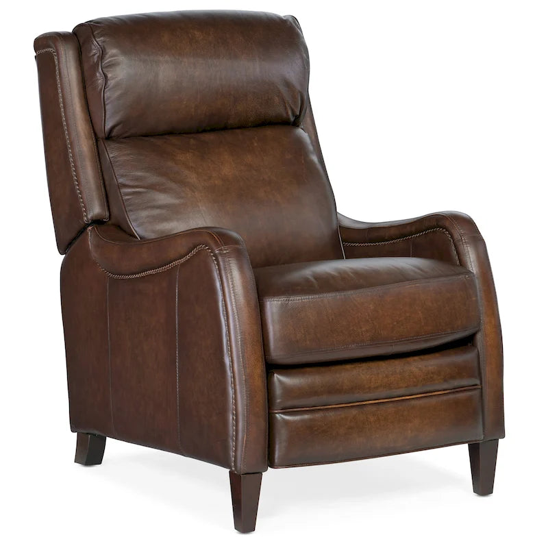 Fauteuil inclinable en cuir à poussée manuelle