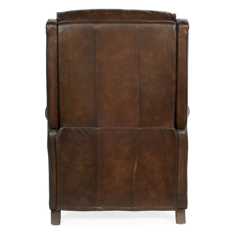Fauteuil inclinable en cuir à poussée manuelle