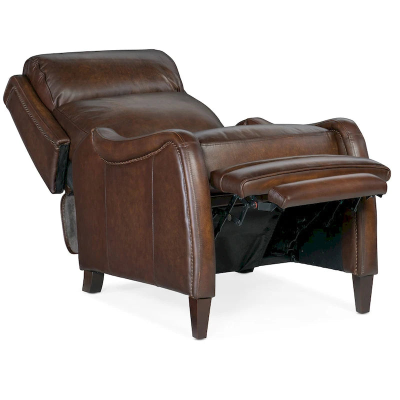 Fauteuil inclinable en cuir à poussée manuelle