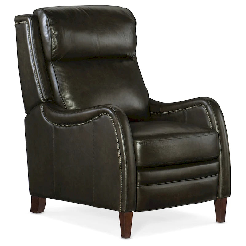 Fauteuil inclinable en cuir à poussée manuelle