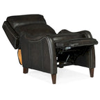 Fauteuil inclinable en cuir à poussée manuelle