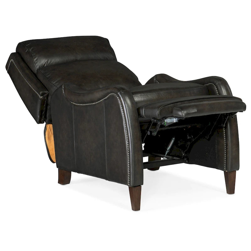 Fauteuil inclinable en cuir à poussée manuelle