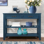 Console avec 2 tiroirs et 2 étagères ouvertes, buffet pour couloir, salon, cuisine