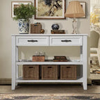 Console avec 2 tiroirs et 2 étagères ouvertes, buffet pour couloir, salon, cuisine