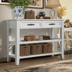 Console avec 2 tiroirs et 2 étagères ouvertes, buffet pour couloir, salon, cuisine