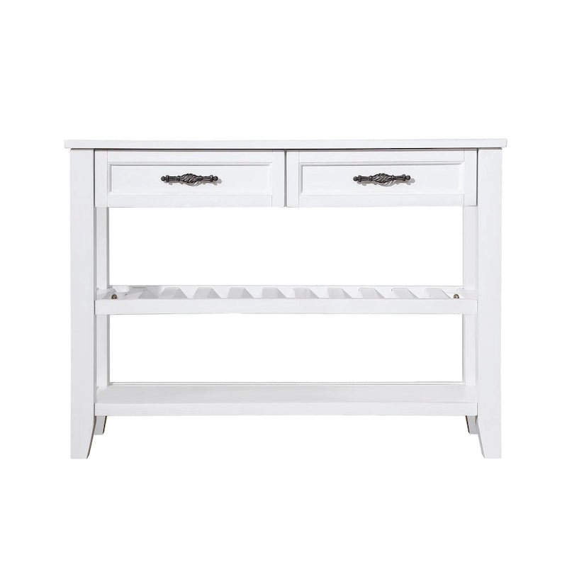 Console avec 2 tiroirs et 2 étagères ouvertes, buffet pour couloir, salon, cuisine
