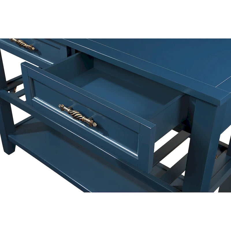 Console avec 2 tiroirs et 2 étagères ouvertes, buffet pour couloir, salon, cuisine