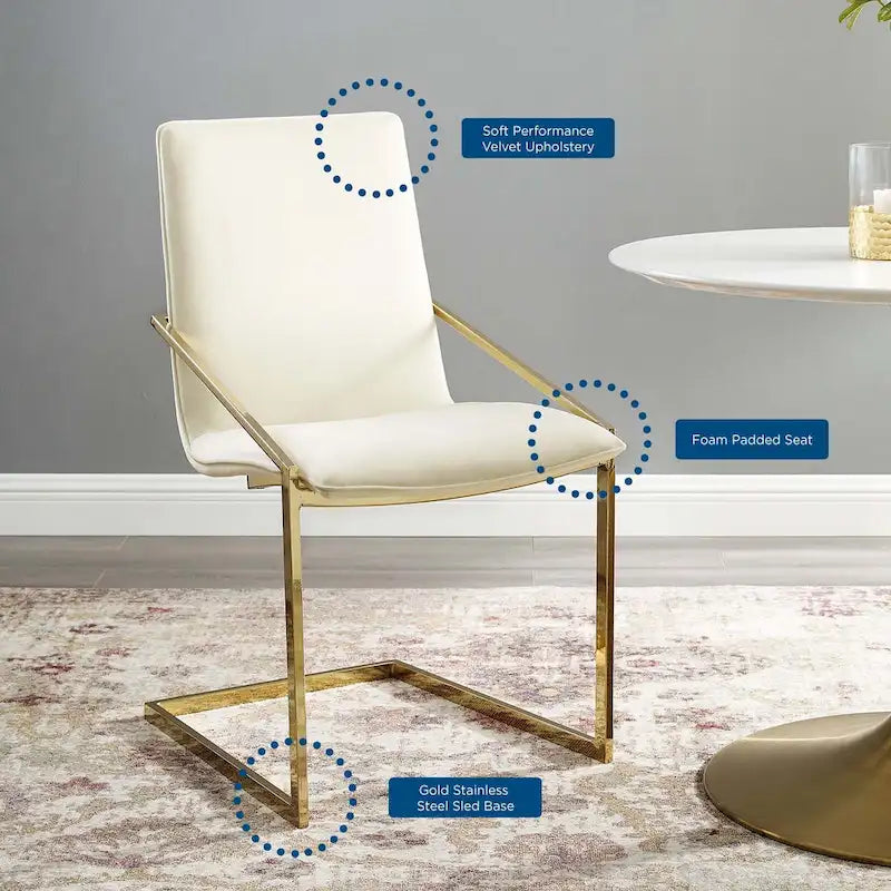 Fauteuil de salle à manger en velours