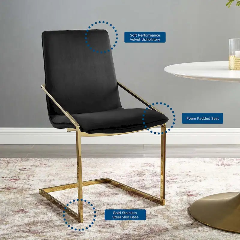 Fauteuil de salle à manger en velours