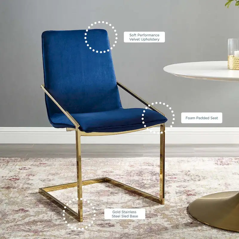Fauteuil de salle à manger en velours