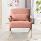 Fauteuil d'appoint en bois massif et tissu pour salon