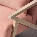 Fauteuil d'appoint en bois massif et tissu pour salon