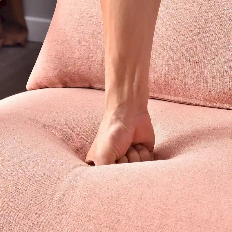 Fauteuil d'appoint en bois massif et tissu pour salon