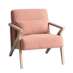 Fauteuil d'appoint en bois massif et tissu pour salon