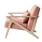 Fauteuil d'appoint en bois massif et tissu pour salon