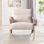 Fauteuil d'appoint en bois massif et tissu pour salon