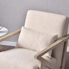Fauteuil d'appoint en bois massif et tissu pour salon