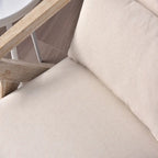 Fauteuil d'appoint en bois massif et tissu pour salon