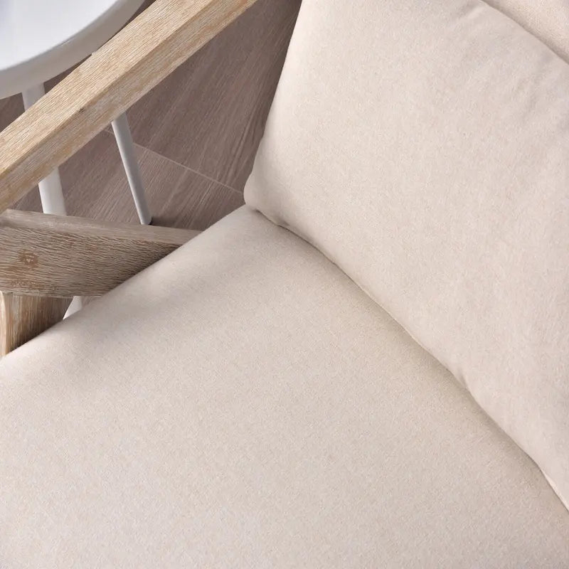 Fauteuil d'appoint en bois massif et tissu pour salon