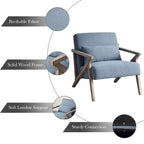 Fauteuil d'appoint en bois massif et tissu pour salon