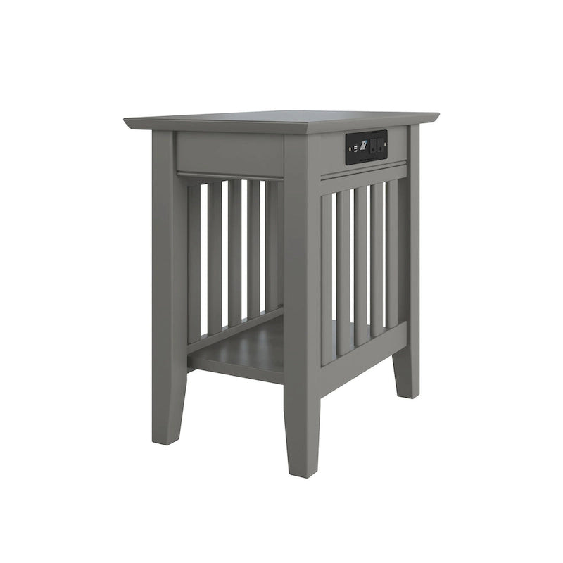 Table d'appoint de style Mission avec station de recharge